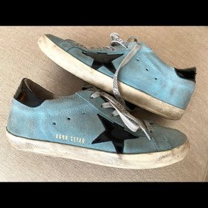 Golden Goose blue suede sneakers shoes size 8